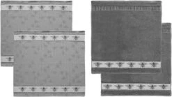 DDDDD Honey - 2x Theedoek & 2x Keukendoek - Grey