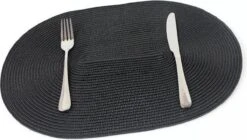 Merkloos EVER HOME Placemats- 4 STUKS - Ovaal - Placemat - Zwart - 45x30cm -Merkloos Verkoopwinkel 1200x680