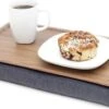 Bosign Laptray Mini (licht) Antislip, Schootkussen, Schoottafel, Laptoptafel Dienblad Met Kussen Walnoot Met Houten Bovenblad - 43 X 23 X 6,5 Cm