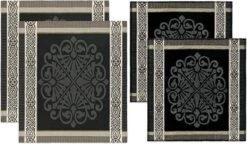 DDDDD Keukendoeken En Theedoeken Set - Rozet Grey - 2 + 2 Stuks