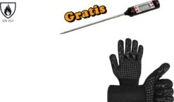 BBQ Ovenwanten- Met Gratis Vleesthermometer– Hittebestendige Handschoenen - Ovenhandschoenen - Barbecue Handschoen – Grill & Oven Want – Koken Accessoires - Vuurkorf En Openhaard - Gloves - Barbeque Keukenaccessoires -Zwart – 2 Stuks -Merkloos Verkoopwinkel 1200x703 1