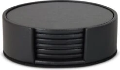 Castagnola Lederen Onderzetters Met Houder – Onderzetters Voor Glazen – Onderzetters Design – Onderzettersset – Drink Onderzetters – Leder – Leren Onderzetters – Set Van 6 – Zwart -Merkloos Verkoopwinkel 1200x705