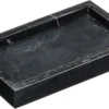 Marmer Plateau Zwart Mini Kaarsplateau Badkameraccessoires H:12.7 Cm B:9.2 Cm D:1.7 Cm