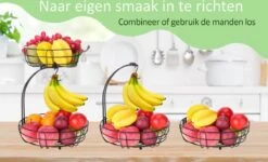 Fruitmand – Fruitschaal – Fruitmand Zwart – Etagere 2 Lagen – Aanrecht Organiser – Zwart -Merkloos Verkoopwinkel 1200x727 2