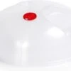 1x Keuken Magnetrondeksel/afdekschalen Voor Eten 24 Cm Wit - Keukenhulpmiddelen - Magnetron Afdekschalen/deksels