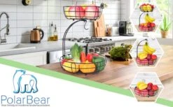 Fruitmand – Fruitschaal – Fruitmand Zwart – Etagere 2 Lagen – Aanrecht Organiser – Zwart -Merkloos Verkoopwinkel 1200x742 8