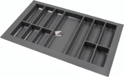 Merkloos Kunststof Bestekbak Classic Serie Antraciet, Breedte 88-80 Cm - Diepte 54-47 - Breedte En Diepte Op Maat Te Maken - Besteklade, Bestekhouder, Bestekbakken Op Maat