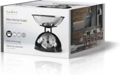 Nedis Keukenweegschaal - Analoog - Roestvrij Staal - Verwijderbare Kom - Zwart -Merkloos Verkoopwinkel 1200x750 1