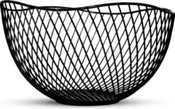 Fruitschaal Zwart – Fruitmand – Metaal – Modern – Medium – 25cm - Baulk®