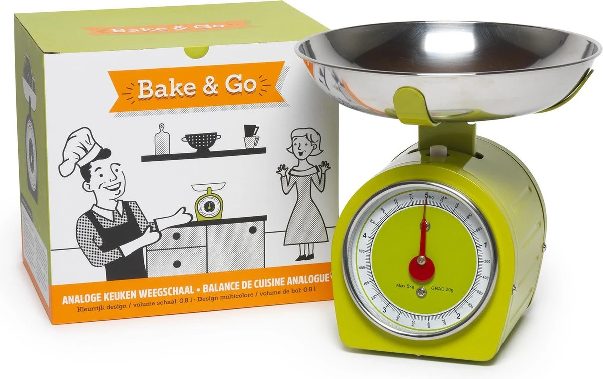 Weegschaal RETRO Groen - BAKE&GO / BALANCE De Cuisine Analogue 0,8l 1 Weegschaal RETRO Groen - BAKE&GO / BALANCE De Cuisine Analogue 0,8l