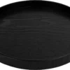 QUVIO Houten Dienblad Rond - Dienblad - Dienbladen - Decoratieve Dienbladen - Design Presenteerblad - Sierschaal - Decoratieschaal - Tapasplank - Serveerschaal - Hout - Diameter 24 Cm - Zwart