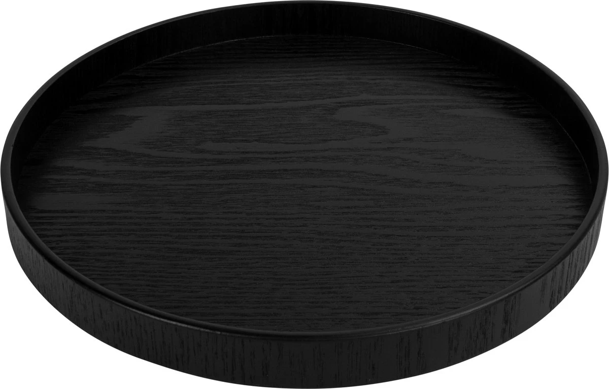 QUVIO Houten Dienblad Rond - Dienblad - Dienbladen - Decoratieve Dienbladen - Design Presenteerblad - Sierschaal - Decoratieschaal - Tapasplank - Serveerschaal - Hout - Diameter 24 Cm - Zwart 1 QUVIO Houten Dienblad Rond - Dienblad - Dienbladen - Decoratieve Dienbladen - Design Presenteerblad - Sierschaal - Decoratieschaal - Tapasplank - Serveerschaal - Hout - Diameter 24 Cm - Zwart