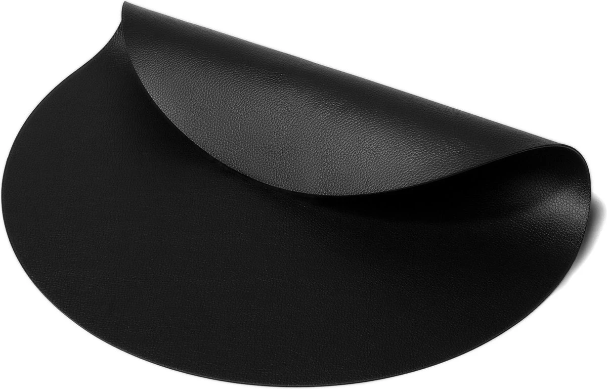 Jay Hill Placemats - Vegan Leer - Zwart - ø 38 Cm - 6 Stuks 1 Jay Hill Placemats - Vegan Leer - Zwart - ø 38 Cm - 6 Stuks