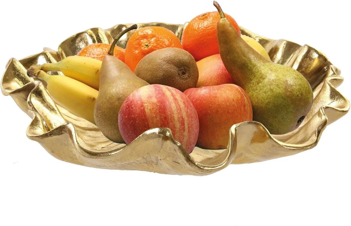 Fruitschaal Goud Rond Kunststof 33 Cm - Decoratieve Schalen Voor Groente En Fruit 1 Fruitschaal Goud Rond Kunststof 33 Cm - Decoratieve Schalen Voor Groente En Fruit