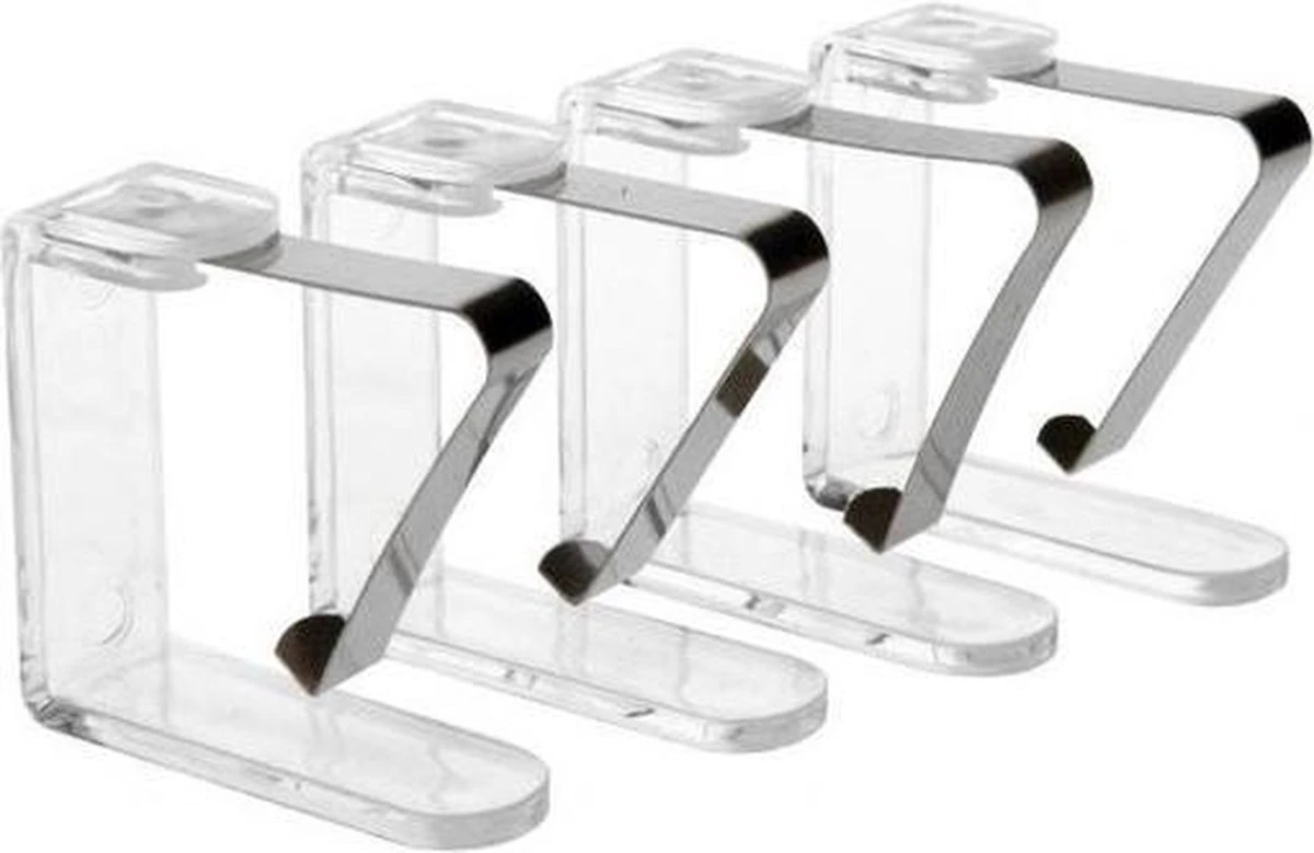 Merkloos Tafelkleed Klemmen - 4 Stuks - Transparant - Tafelkleedklemmetjes 1 Merkloos Tafelkleed Klemmen - 4 Stuks - Transparant - Tafelkleedklemmetjes