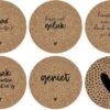 Zoedt - Onderzetters Kurk - Set Van 6 - Met Tekst