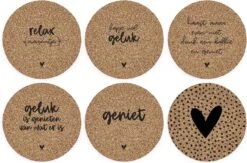 Zoedt - Onderzetters Kurk - Set Van 6 - Met Tekst
