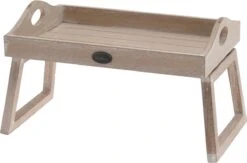 Merkloos Bankleuning Dienblad Bruin Hout 30 X 20 Cm - Dienbladen Voor De Bank