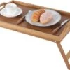 Dienblad Voor Op Bed - Dienblad Met Pootjes - Bedsteun Van Bamboe Hout - Ontbijt Dienblad - Bedtafel - Ontbijt Op Bed - Ca. 63 X 27,3 X 22,5 Cm - Lichte Houtskleur - Anno 1588