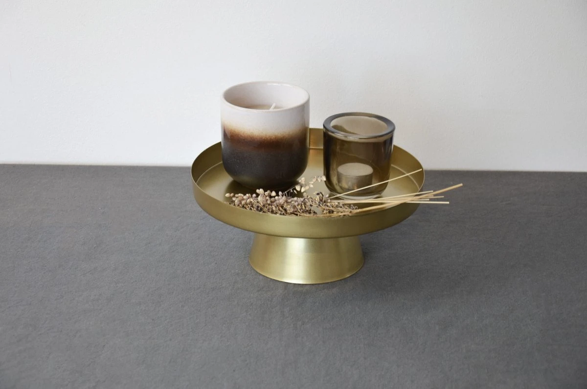 Gusta - Taarthouder - Goud - Metaal - ø24,5x10cm 3 Gusta - Taarthouder - Goud - Metaal - ø24,5x10cm - Afbeelding 3