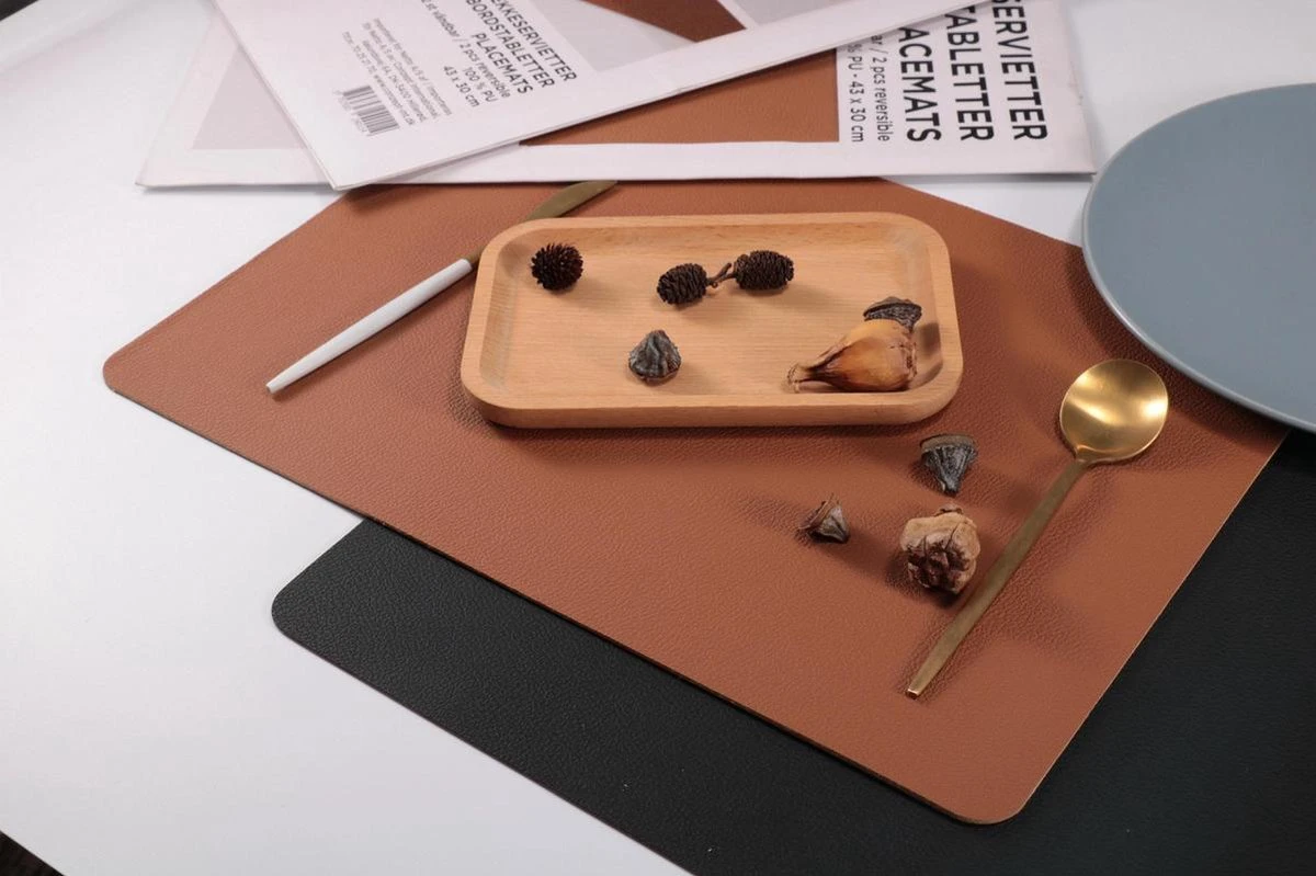 Jay Hill Placemats - Vegan Leer - Zwart - 46 X 33 Cm - 6 Stuks 6 Jay Hill Placemats - Vegan Leer - Zwart - 46 X 33 Cm - 6 Stuks - Afbeelding 6