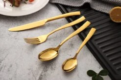 Bestekset - Bestek Goud -24 Delig-Zwitsers Kwaliteit-Complete Set-100% Roestvrijstaal-Gold 24k-Goud 24K -Merkloos Verkoopwinkel 1200x799 13
