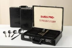 Swiss Pro+ Bestekset In Koffer-72 Delig-12 Persoons-Zwitsers Kwaliteit-Complete Set-100% Roestvrijstaal- Zwart 35 Swiss Pro+ Bestekset In Koffer-72 Delig-12 Persoons-Zwitsers Kwaliteit-Complete Set-100% Roestvrijstaal- Zwart -Merkloos Verkoopwinkel 1200x799 32