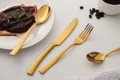 Bestekset - Bestek Goud Gehamerd -24 Delig-Zwitsers Kwaliteit-Complete Set-100% Roestvrijstaal-Gehamerd Gold 24k-Goud 24K -Merkloos Verkoopwinkel 1200x799 39