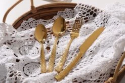 Bestekset - Bestek Goud Gehamerd -24 Delig-Zwitsers Kwaliteit-Complete Set-100% Roestvrijstaal-Gehamerd Gold 24k-Goud 24K -Merkloos Verkoopwinkel 1200x799 42