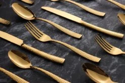 Bestekset - Bestek Goud Gehamerd -24 Delig-Zwitsers Kwaliteit-Complete Set-100% Roestvrijstaal-Gehamerd Gold 24k-Goud 24K -Merkloos Verkoopwinkel 1200x799 43
