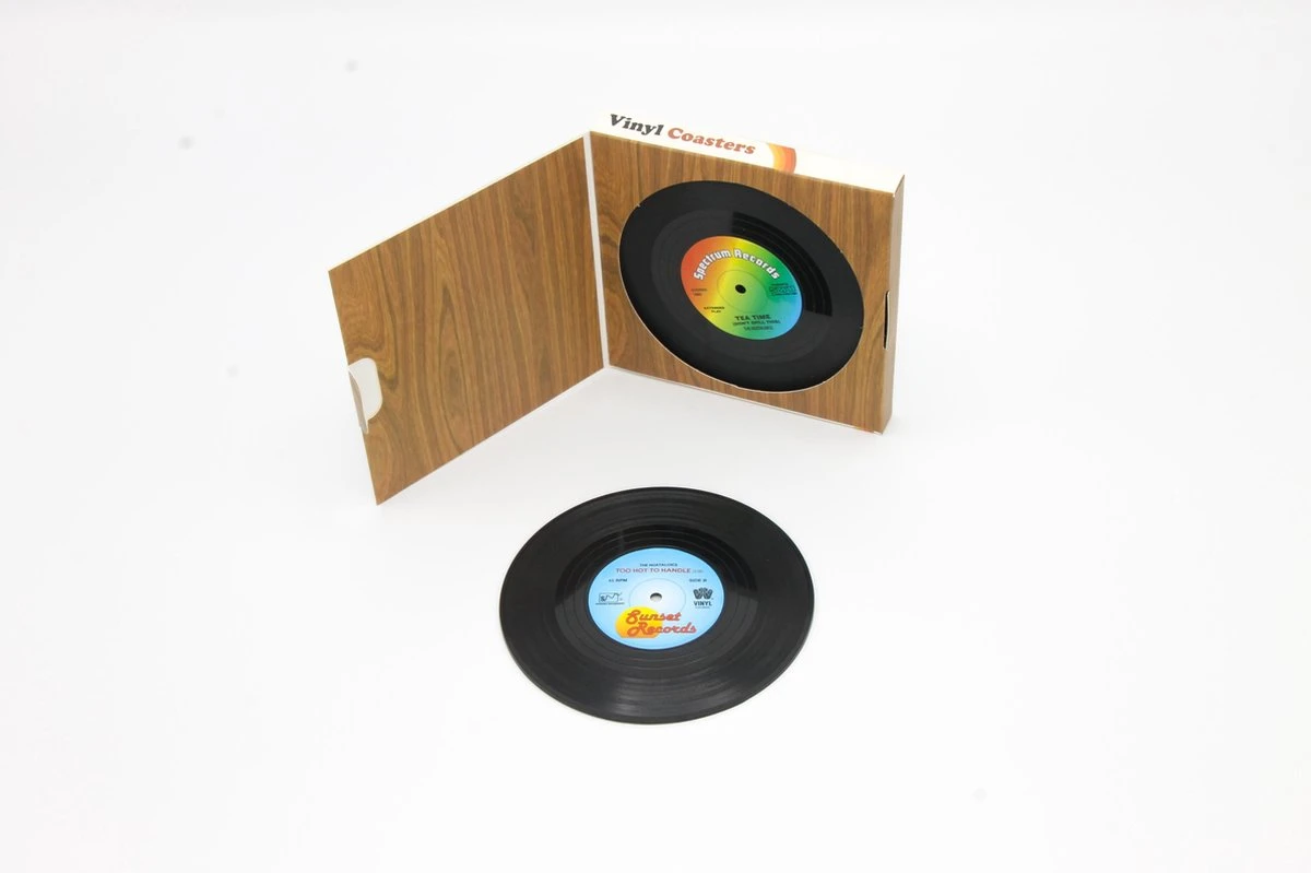 Merkloos Vinyl Platen Onderzetters Voor Glazen | LP Onderzetters (6 Stuks) | Onderzetters Met Anti-slip 2 Merkloos Vinyl Platen Onderzetters Voor Glazen | LP Onderzetters (6 Stuks) | Onderzetters Met Anti-slip - Afbeelding 2