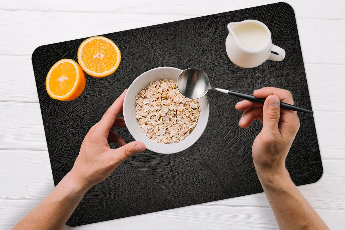 Placemat - Placemats Kunststof - Beton - Zwart - Industrieel - 45x30 Cm - 6 Stuks - Hittebestendig - Anti-Slip - Onderlegger - Afneembaar 3 Placemat - Placemats Kunststof - Beton - Zwart - Industrieel - 45x30 Cm - 6 Stuks - Hittebestendig - Anti-Slip - Onderlegger - Afneembaar - Afbeelding 3