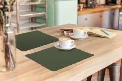 Placemats - Groen - Kleur - Neutraal - Vinyl - Antislip - Placemat - Onderleggers - 45x30 Cm - Eetkamer - Keuken Accessoires -Merkloos Verkoopwinkel 1200x800 120