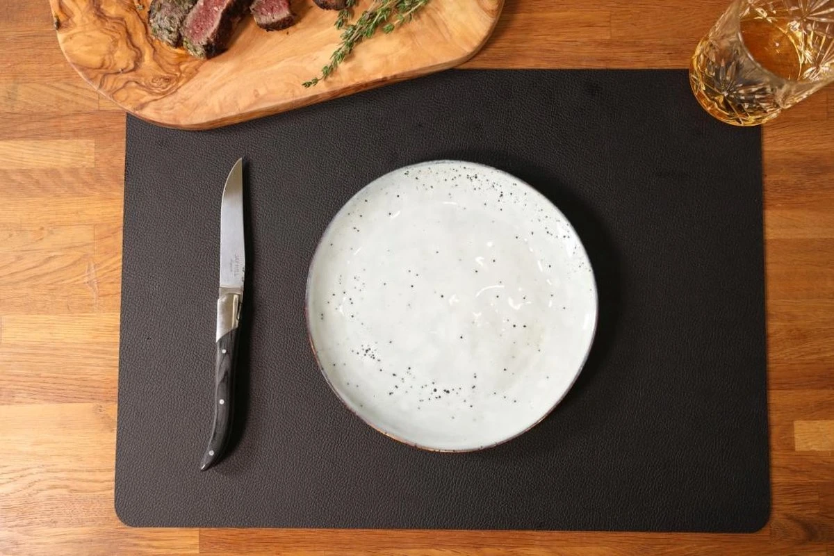 Jay Hill Placemats - Vegan Leer - Zwart - 46 X 33 Cm - 6 Stuks 3 Jay Hill Placemats - Vegan Leer - Zwart - 46 X 33 Cm - 6 Stuks - Afbeelding 3