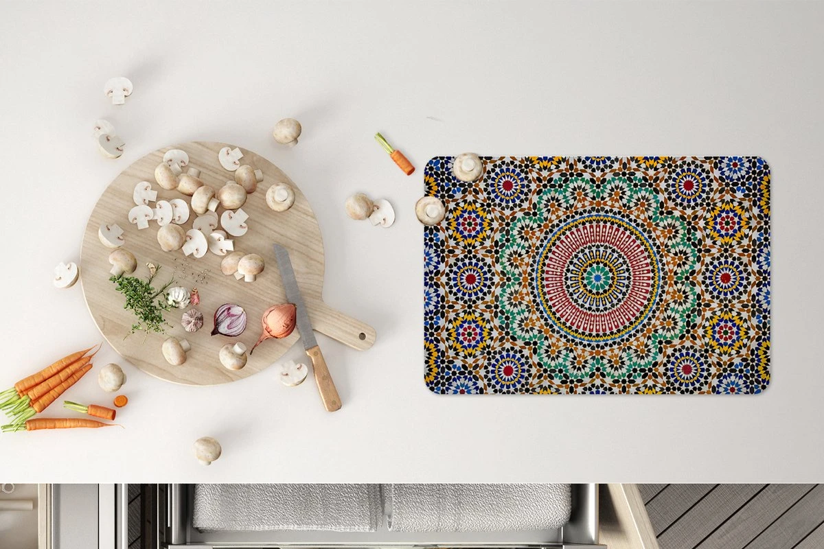 Placemat - Placemats Kunststof - Een Bovenaanzicht Van Marokkaans Mozaïek - 45x30 Cm - 6 Stuks - Hittebestendig - Anti-Slip - Onderlegger - Afneembaar 5 Placemat - Placemats Kunststof - Een Bovenaanzicht Van Marokkaans Mozaïek - 45x30 Cm - 6 Stuks - Hittebestendig - Anti-Slip - Onderlegger - Afneembaar - Afbeelding 5