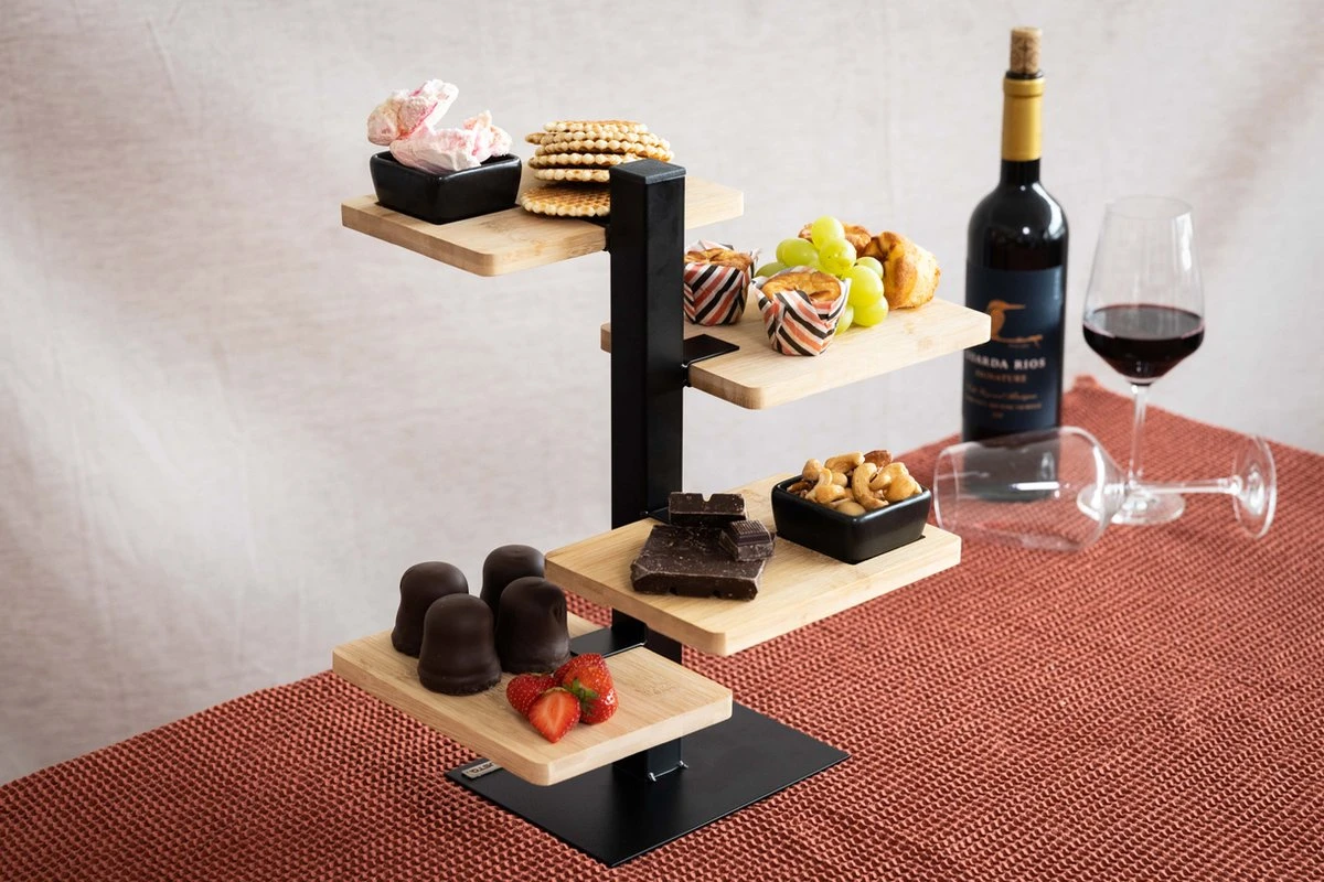 Gusta Serveertoren - 4 Bamboe Planken 3 Gusta Serveertoren - 4 Bamboe Planken - Afbeelding 3