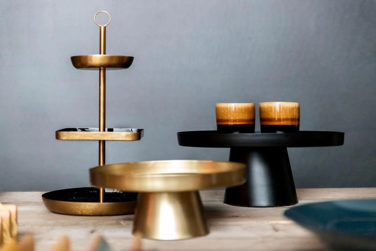 CasaLupo Etagere / Serveertoren Gusta - Zwart / Goud - Metaal 2 CasaLupo Etagere / Serveertoren Gusta - Zwart / Goud - Metaal - Afbeelding 2