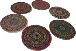 Onderzetters Voor Glazen - Tafelaccessoires - Onderzetters - Kurk - Coasters - Set Van 6 - Mandala Design - Cadeau -Merkloos Verkoopwinkel 1200x809 2