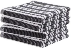 DDDDD Vaatdoek Stripe Black 30 X 30 Cm Per 4 Stuks