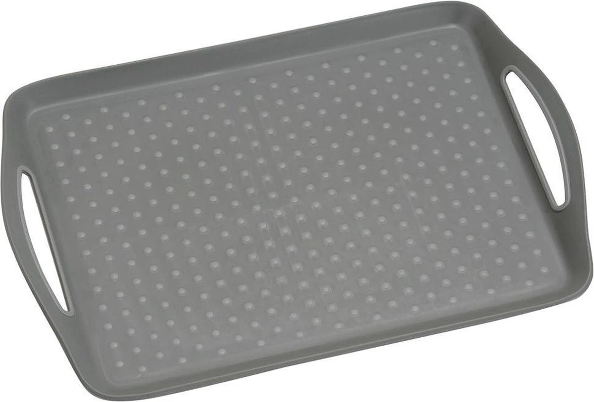 Dienblad Rechthoekig - Anti-slip Dienblad - Diep Dienblad Met Antislip - Met Handvatten - 45.5 X 32 X 4.5 Cm - Kleur: Grijs 1 Dienblad Rechthoekig - Anti-slip Dienblad - Diep Dienblad Met Antislip - Met Handvatten - 45.5 X 32 X 4.5 Cm - Kleur: Grijs