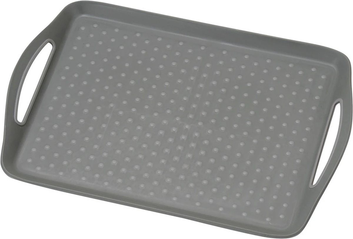 Dienblad Rechthoekig - Anti-slip Dienblad - Diep Dienblad Met Antislip - Met Handvatten - 45.5 X 32 X 4.5 Cm - Kleur: Grijs 2 Dienblad Rechthoekig - Anti-slip Dienblad - Diep Dienblad Met Antislip - Met Handvatten - 45.5 X 32 X 4.5 Cm - Kleur: Grijs - Afbeelding 2