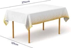 Merkloos Tafelkleed Pasen – Wit Tafelzeil Met Gouden Stippen – Oud & Nieuw - Nieuwjaar - Plastic Tafellaken – Verjaardag Feest Accessoires – Kerst Decoratie - Bruiloft Tafeldecoratie – Tafel Versiering - Wit Met Gouden Stippen - 274 X 137 Cm -Merkloos Verkoopwinkel 1200x816 2