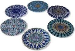 Onderzetters - Set Van 6 - Rond - Onderzetters Voor Glazen - Bohemian - Oosterse - Mandala Design - Coasters - Moederdag Cadeau -Merkloos Verkoopwinkel 1200x826 3