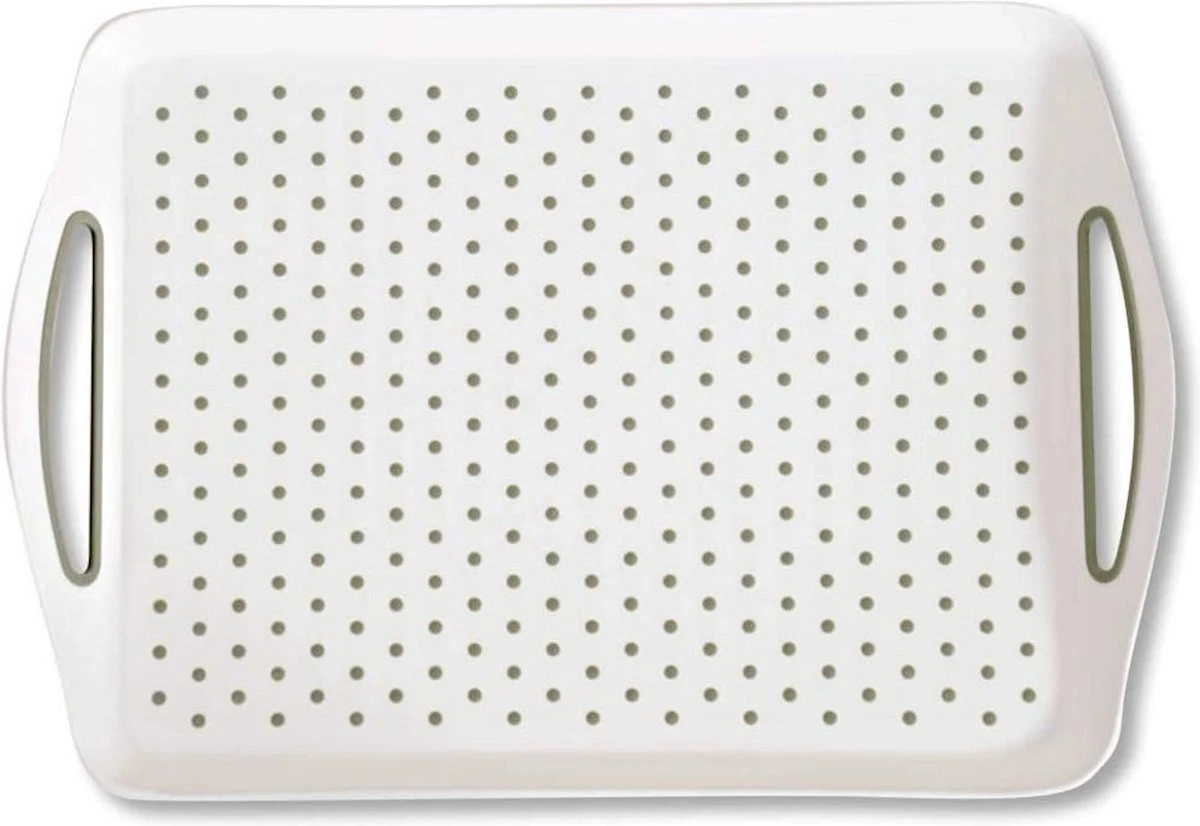 Dienblad Rechthoekig - Anti-slip Dienblad - Diep Dienblad Met Antislip - Met Handvatten - 45.5 X 32 X 4.5 Cm - Kleur: Wit 3 Dienblad Rechthoekig - Anti-slip Dienblad - Diep Dienblad Met Antislip - Met Handvatten - 45.5 X 32 X 4.5 Cm - Kleur: Wit - Afbeelding 3