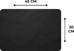 Placemat - Placemats Kunststof - Leer - Lederlook - Zwart - Grijs - 45x30 Cm - 6 Stuks - Hittebestendig - Anti-Slip - Onderlegger - Afneembaar -Merkloos Verkoopwinkel 1200x830 14