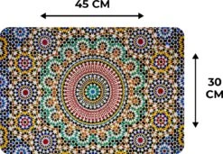 Placemat - Placemats Kunststof - Een Bovenaanzicht Van Marokkaans Mozaïek - 45x30 Cm - 6 Stuks - Hittebestendig - Anti-Slip - Onderlegger - Afneembaar 12 Placemat - Placemats Kunststof - Een Bovenaanzicht Van Marokkaans Mozaïek - 45x30 Cm - 6 Stuks - Hittebestendig - Anti-Slip - Onderlegger - Afneembaar -Merkloos Verkoopwinkel 1200x830 3