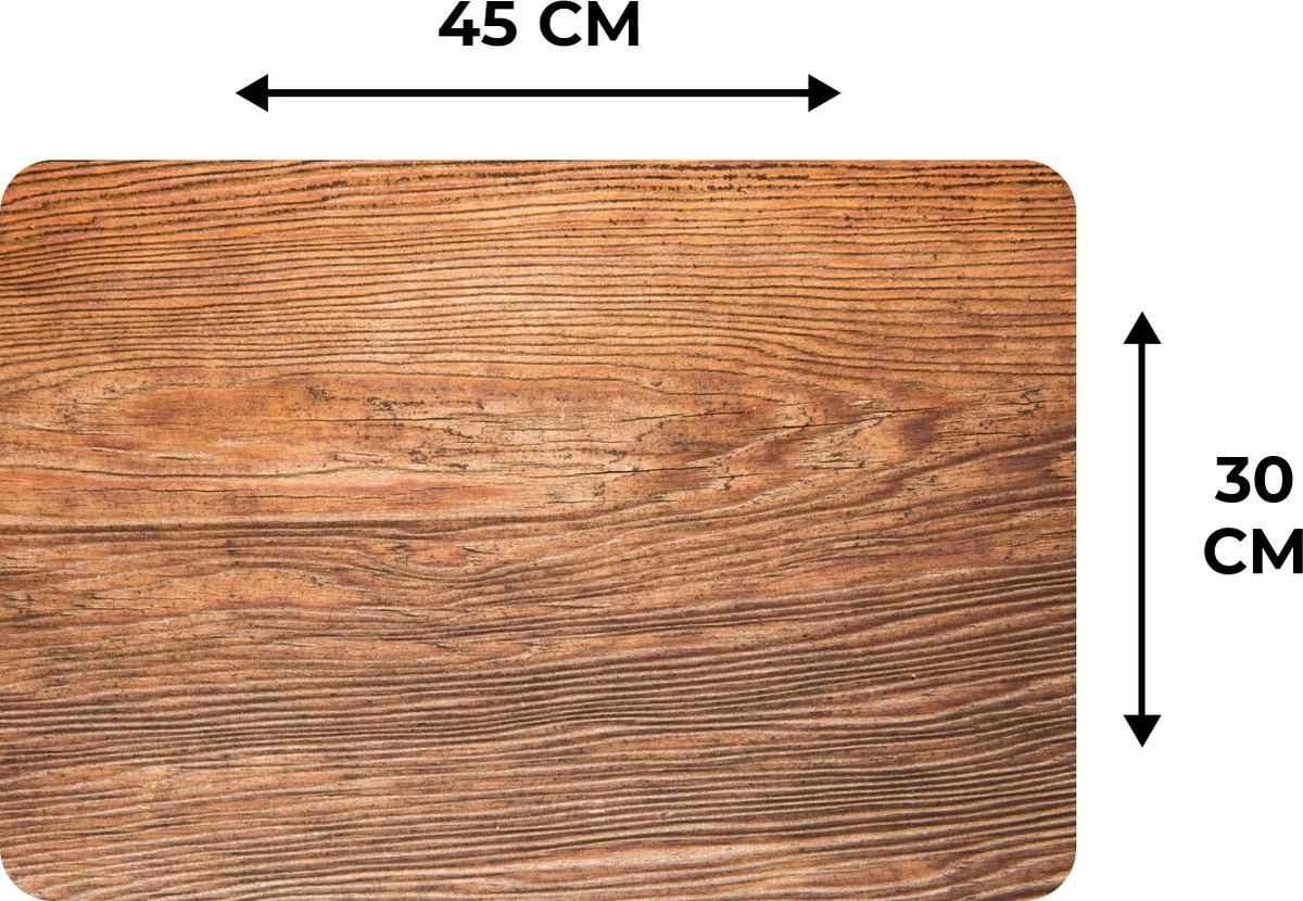 Placemat - Placemats Kunststof - De Hout Structuur Van Een Plank - 45x30 Cm - 6 Stuks - Hittebestendig - Anti-Slip - Onderlegger - Afneembaar 4 Placemat - Placemats Kunststof - De Hout Structuur Van Een Plank - 45x30 Cm - 6 Stuks - Hittebestendig - Anti-Slip - Onderlegger - Afneembaar - Afbeelding 4