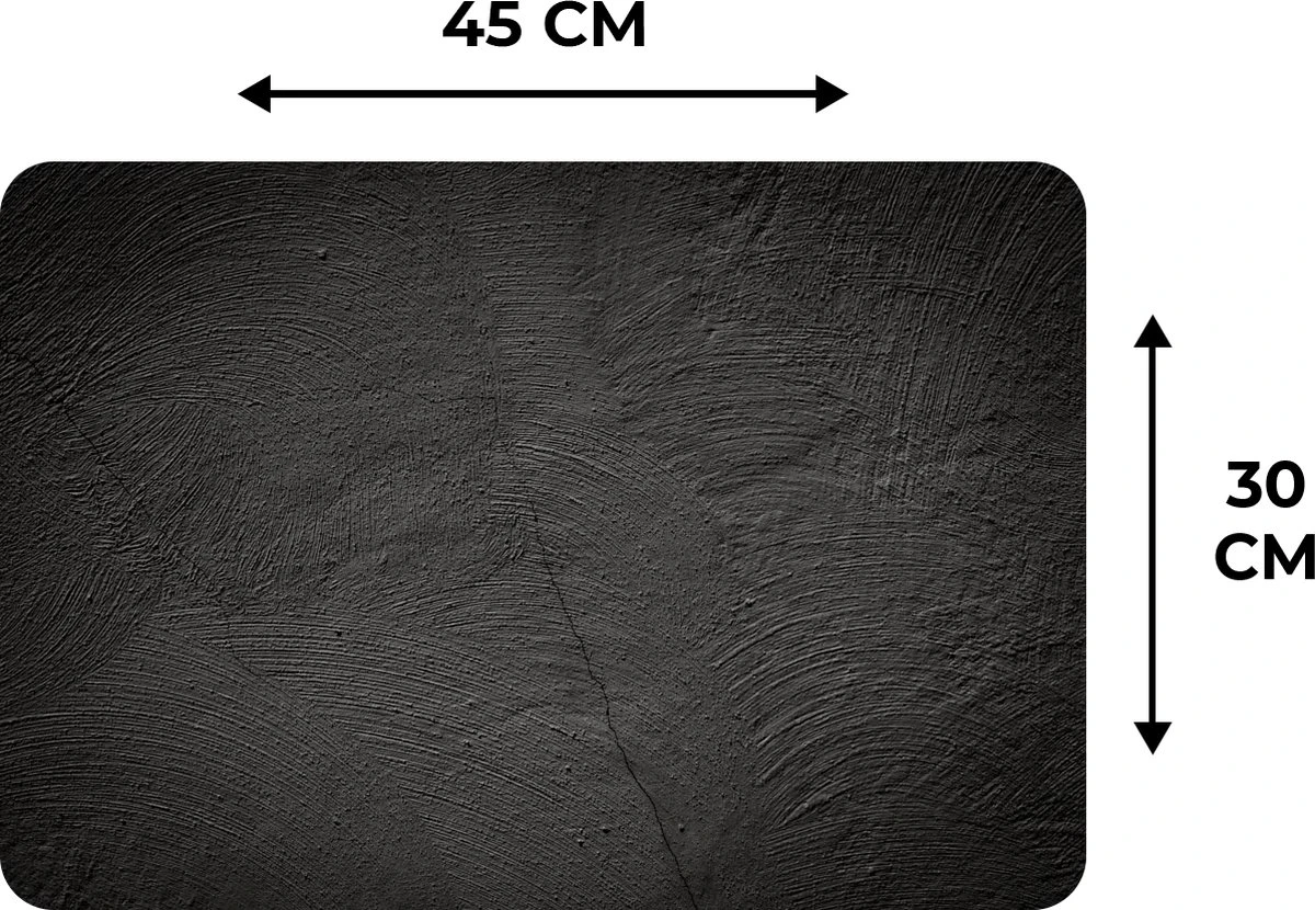 Placemat - Placemats Kunststof - Beton - Zwart - Industrieel - 45x30 Cm - 6 Stuks - Hittebestendig - Anti-Slip - Onderlegger - Afneembaar 4 Placemat - Placemats Kunststof - Beton - Zwart - Industrieel - 45x30 Cm - 6 Stuks - Hittebestendig - Anti-Slip - Onderlegger - Afneembaar - Afbeelding 4