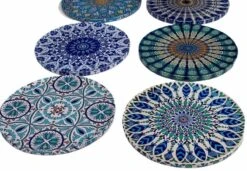 Onderzetters - Set Van 6 - Rond - Onderzetters Voor Glazen - Bohemian - Oosterse - Mandala Design - Coasters - Moederdag Cadeau -Merkloos Verkoopwinkel 1200x833 3