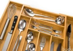 Budu Uitschuifbare Bamboe Bestekbak #47 (47 Cm Diep) - Bestekcassette Hout - Besteklade - 47 X 30,6 - 50 Cm - 6/8 Vakken -Merkloos Verkoopwinkel 1200x839